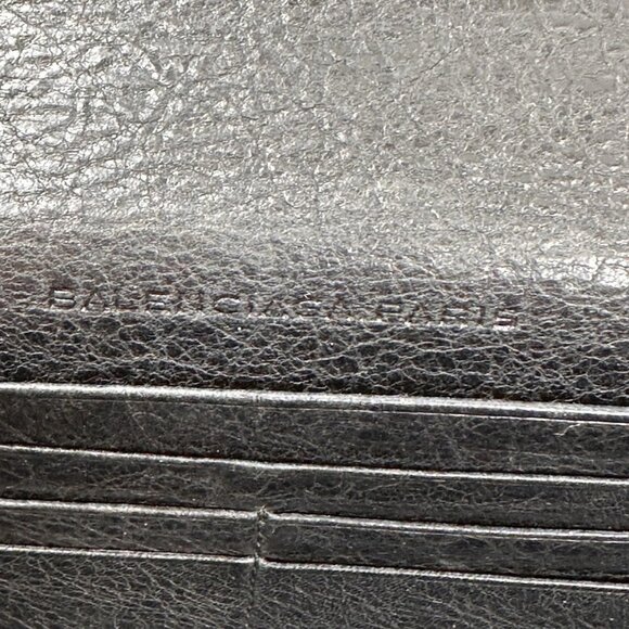 Balenciaga Black, Silver Studded Long Bi-fold Wallet - Picture 5 of 10